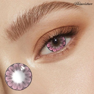 shimeistore 1 par de lentes de contacto de ojos de uso anual suave hema grande ciruela flor de belleza cosméticos lentes de contacto para mujer (9)
