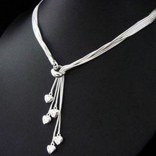 collar de borla de corazón de plata esterlina 925 de alta calidad regalo nuevo