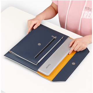 Baona/ RT funda de cuero para portátil, impermeable, Multi bolsillo, iPad, funda delgada para Macbook Air Pro 11 12 13 14 15 pulgadas (7)