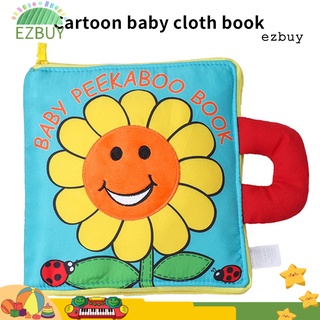 en stock, lavable de dibujos animados sol flor animal bebé libro de tela con papel de anillo de juguete de los niños