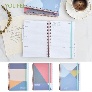 YOLIFEE A5 Plan Book Stationery Writing Pads Planner Notebook Portable Daily Weekly Day to Page 2022 Planner Agenda Schedule Notepad
