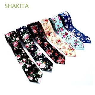 shakita skinny impreso lazo floral de algodón lazos de los hombres de la corbata corbata de los hombres de la moda de los hombres casual de algodón de negocios