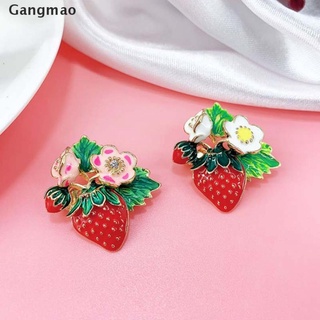 [gangmao] broche clásico de flores de fresa roja para fiesta, regalo, accesorios, broche de fruta.