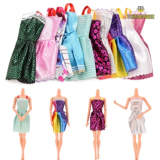10PCS Niños Navidad Hecho A Mano Muñeca Mini Vestido Muñecas Moda Ropa De Estilo Mixto Para Barbie Juguete Fiesta Regalo