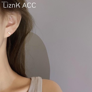 ▲✆925 aguja de plata pequeña y exquisita mini hebilla de oreja en forma de T pendientes de diseño de nicho femenino 2021 nuevo sentido alto de moda