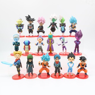 18 unids/set Dragon Ball Z Super Saiyan dios Broly Son Goku Gohan Gotenks Vegeta Vegetto Freeza Mini figuras de PVC juguetes