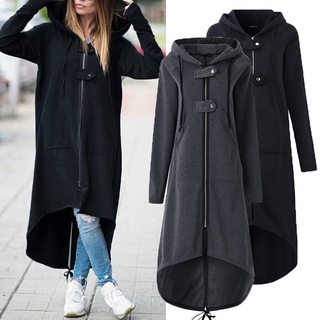 dixlmond _mujeres moda chamarra con capucha manga larga abrigo sólido con bolsillo