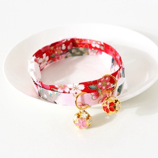 BERNADINE Cute Cat Supplies Kimono Pet Products Cat Collar Necklace Flower Japanese Style With Bell Puppy Adjustable Kitten Accessories/Multicolor (8)