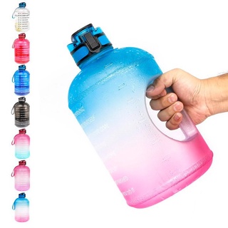 L botella de agua de galón única con marcas de tiempo filtro de deportes jarra de bebida