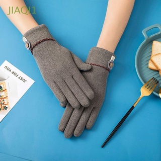 Jiaqi1 pantalla táctil De invierno cálido color sólido terciopelo Para niñas mujeres unidad Mitten coreana Dedos Completos Mitts/Multicolor