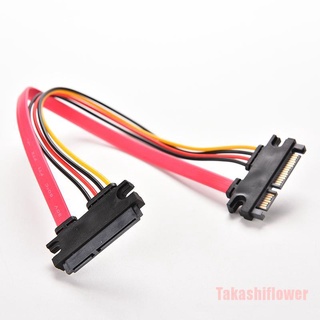 Takashiflower Cable de extensión de 12 pulgadas macho a hembra 7+15 pines SATA Data HDD Power Combo extender