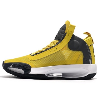 ►2019 Original Air Jordan 34 XXXIV Yellow/Grey-White Shoes Men's Basketball Shoes