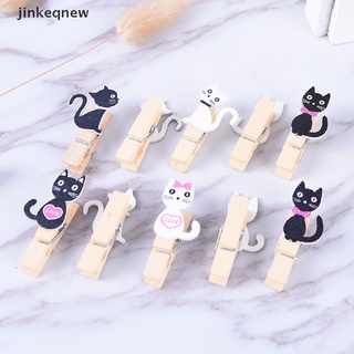 jncl 10 clips de madera para gatos con cuerda de cáñamo mini clip de papel para estudiantes herramientas de bricolaje jnn