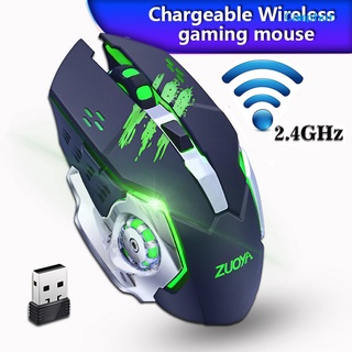 Camphor ZUOYA MMR4 ratón inalámbrico luminoso recargable GHz 1600DPI Mute óptico Gaming ratones para ordenador