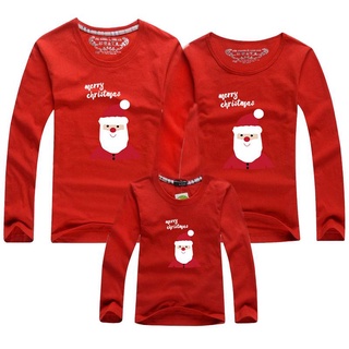 2021navidad de la familia de coincidencia de ropa mamá papá hijo camiseta divertida familia coincidencia de navidad camiseta de manga larga roja camiseta