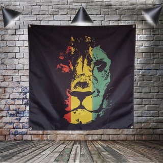Bob Marley Reggae Rasta Lion Póster Bandera Libertad Decoración Del Hogar Colgante Arte De Pared 4 Gromments En Esquinas