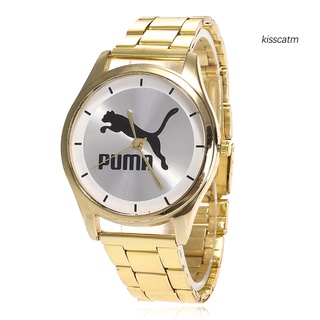 Kiss-Gfx reloj de pulsera de cuarzo con correa de aleación analógica con logotipo Puma para hombre y mujer (4)