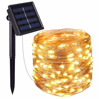 Led Solar de cobre de alambre de luces LED cadena de luces de jardín impermeable cadena de luces de navidad (1)