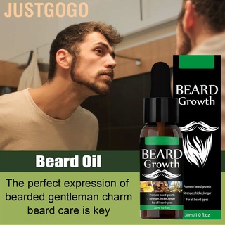 Justgogo 30ml aceite de barba hidratante nutritivo bigote cuidado promover el crecimiento (9)