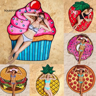 YM Fashion Pizza Donut Chips Toalla De Playa Al Aire Libre Picnic Alfombra Suave Decoración (3)