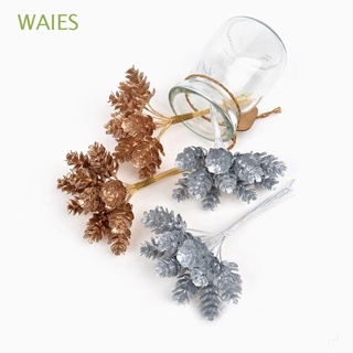 WAIES Handmade Leaves Bouquet DIY Pine Leaf Artificial Plants Christmas Decoration Maple Leaf Gold Silver Craft For Christmas Wedding Decoration Simulated Fake Flowers/Multicolor