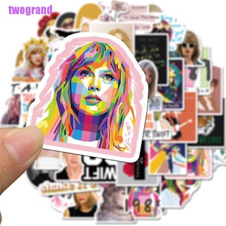 [twogrand] 50 pegatinas cantante Taylor Alison Swift para bricolaje papelería guitarra portátil pegatinas (1)