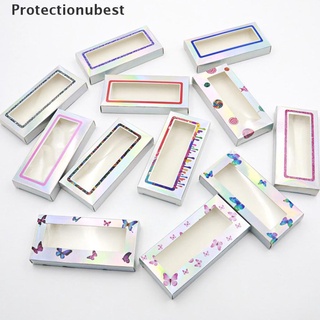 Protectionubest Laser Bronzing Eyelash Card Box Rectangular Pair Pack Portable Packing Box NPQ