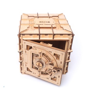 ii rompecabezas 3d de madera contraseña caja del tesoro mecánico rompecabezas diy montado modelo
