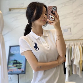 Spot goods Camiseta Polo Casual para mujer Ralph Lauren marl miss Lauren Manga curvada