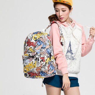 mochila de gran capacidad con letras impresas mochila escolar bolsa de viaje beg