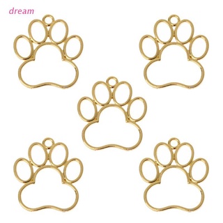 dream 5pcs mascota perro huella en blanco marco colgante bisel abierto ajuste de resina uv joyería (1)