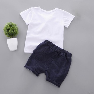 babyshow traje para bebé niño/niña manga corta + encaje falso+pantalones cortos (8)