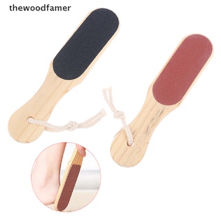 [woo] Herramientas de pedicura de madera de doble cara para lima de pie, removedor de callos de piel muerta.