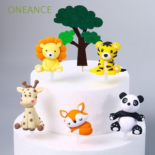 ONEANCE 3D Cake Decorations Birthday Party Decor Dinosaur Cupcake Toppers Animal Theme Party Cartoon Cake Decor Cake Toppers