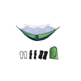 Portable Outdoor Hammock with Mosquito Net 1-2 Person Swing Green