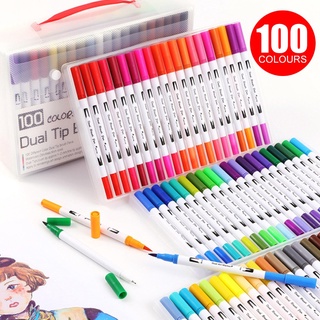 100 pzs pincel de punta doble Manga para dibujo gráfico/nuevo arte/marcador de bocetos/pluma YxBest
