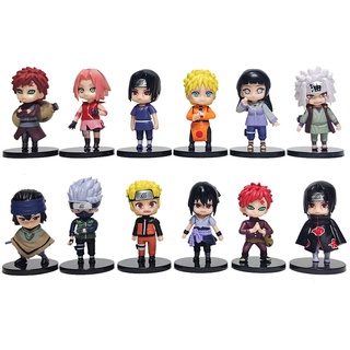 12 Unids/set Anime Naruto Shippuden Hinata Sasuke Itachi Kakashi Gaara Jiraiya Sakura Q Versión PVC Figuras Juguetes Muñecas Niño Regalo
