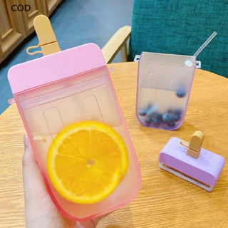 [cod] taza de paja plástico paleta botella de agua al aire libre transparente jugo beber taza caliente