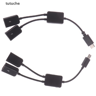 Tutuche Micro usb/Tipo c A 2 otg dual Hembra Puerto hub cable y Divisor Adaptador CL