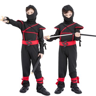 5Pcs niños niños Ninja disfraz Stealth Samurai guerrero disfraz de fantasía de Halloween Cosplay disfraz caliente