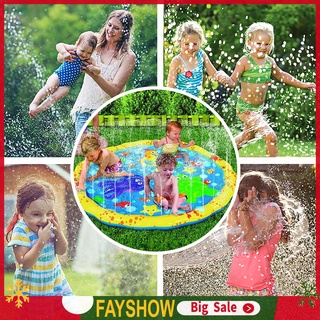 (Fay) Alfombra inflable De agua con arcoíris Para niños/aire libre (1)