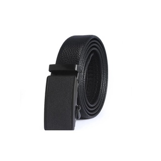 Cinturón clásico para hombre, color negro, piel sintética, 120 cm