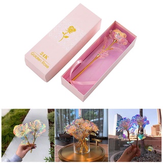 Galaxy Rose with Stand and LED Wire Light Simulation Gold Foil Rose Gift Box Romatic Gift for Valentine's Day Girlfriend (1)