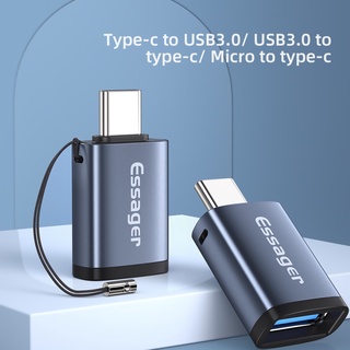 Essager USB tipo C OTG adaptador tipo C USB-C macho a USB hembra convertidor para Macbook Xiaomi mi Samsung USBC OTG conector