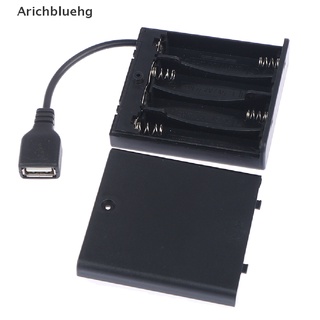 (Arichbluehg) 4 X AA USB Battery Box for 5V LED Strip Lights USB Mini Power Supply On Sale