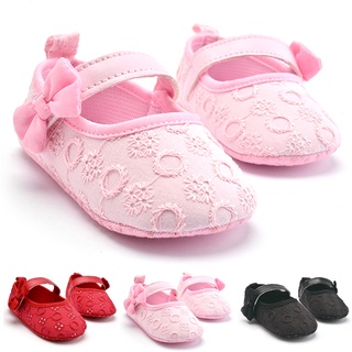moda adorable bebé recién nacido niñas algodón cuna zapatos bowknot prewalker suela suave