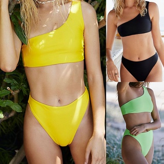 Fashion Women Solid Bikini Push-Up Padded Swimwear Swimsuit Beachwear Set