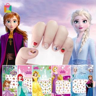 Las niñas Frozen elsa y Anna juguetes de maquillaje pegatinas de uñas Disney blanco nieve princesa Sophia Mickey Minnie YKT