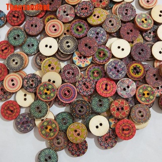 [Thousandhot] 50/100 pzs botones Retro de madera/accesorios de artesanía/decoración (1)