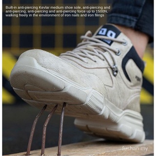 Alta calidad de los hombres de trabajo zapatos de seguridad de los hombres zapatos impermeable antideslizante transpirable botas indestructibles tácticas botas fuAt